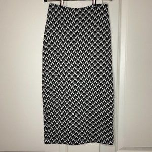 American Apparel Jacquard Mid Length Pencil Skirt Chevron Print S